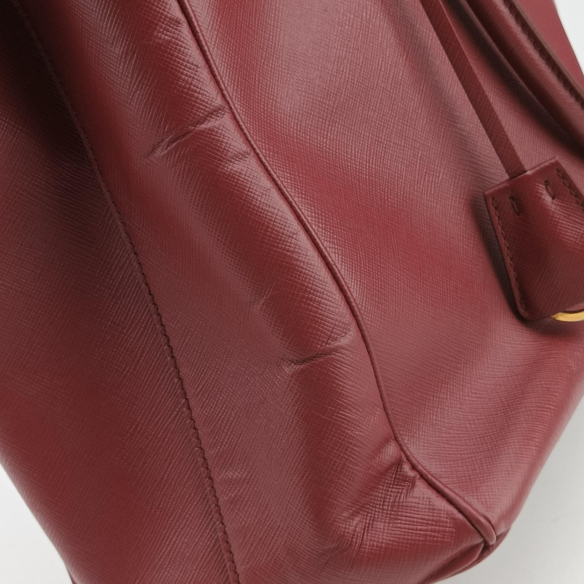 Secondhand Prada Galleria Burgundy SAFFIANO Leather BN1874 handbag | stylenewstar
