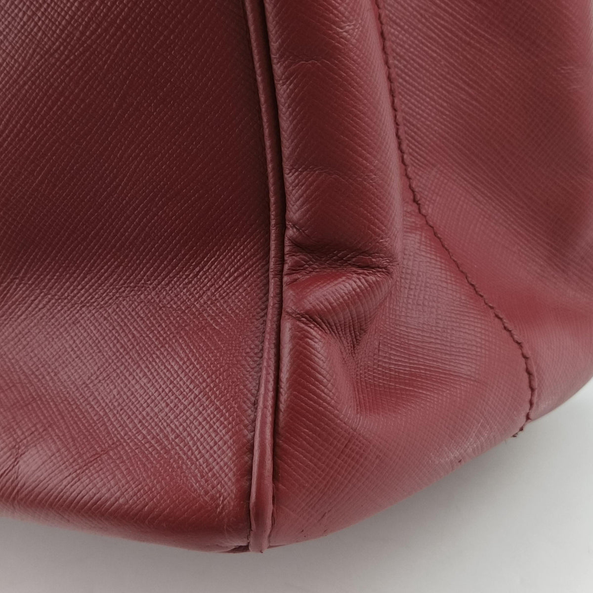 Secondhand Prada Galleria Burgundy SAFFIANO Leather BN1874 handbag | stylenewstar
