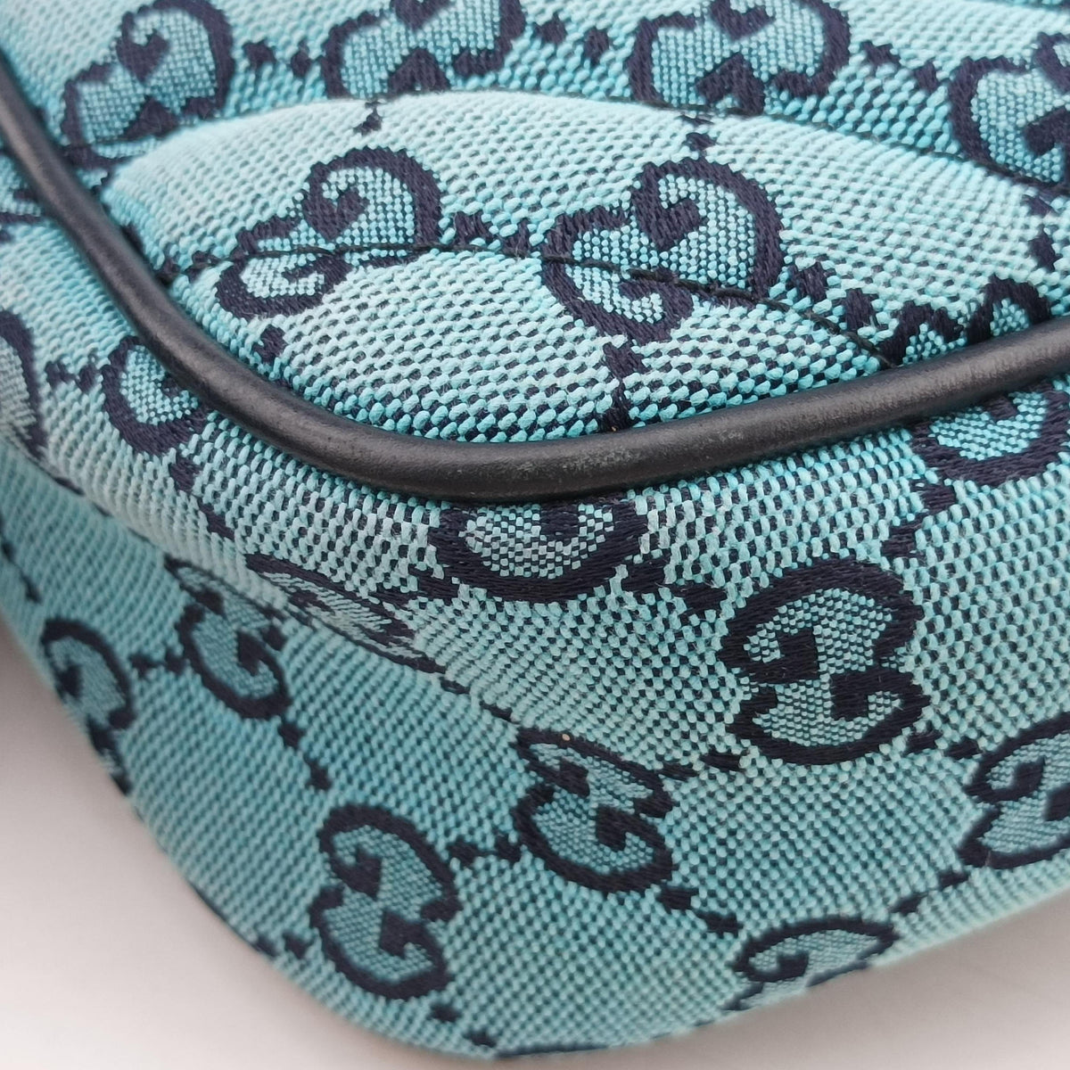 Vintage Gucci GG Marmont Blue canvas 447632 shoulderbag | stylenewstar