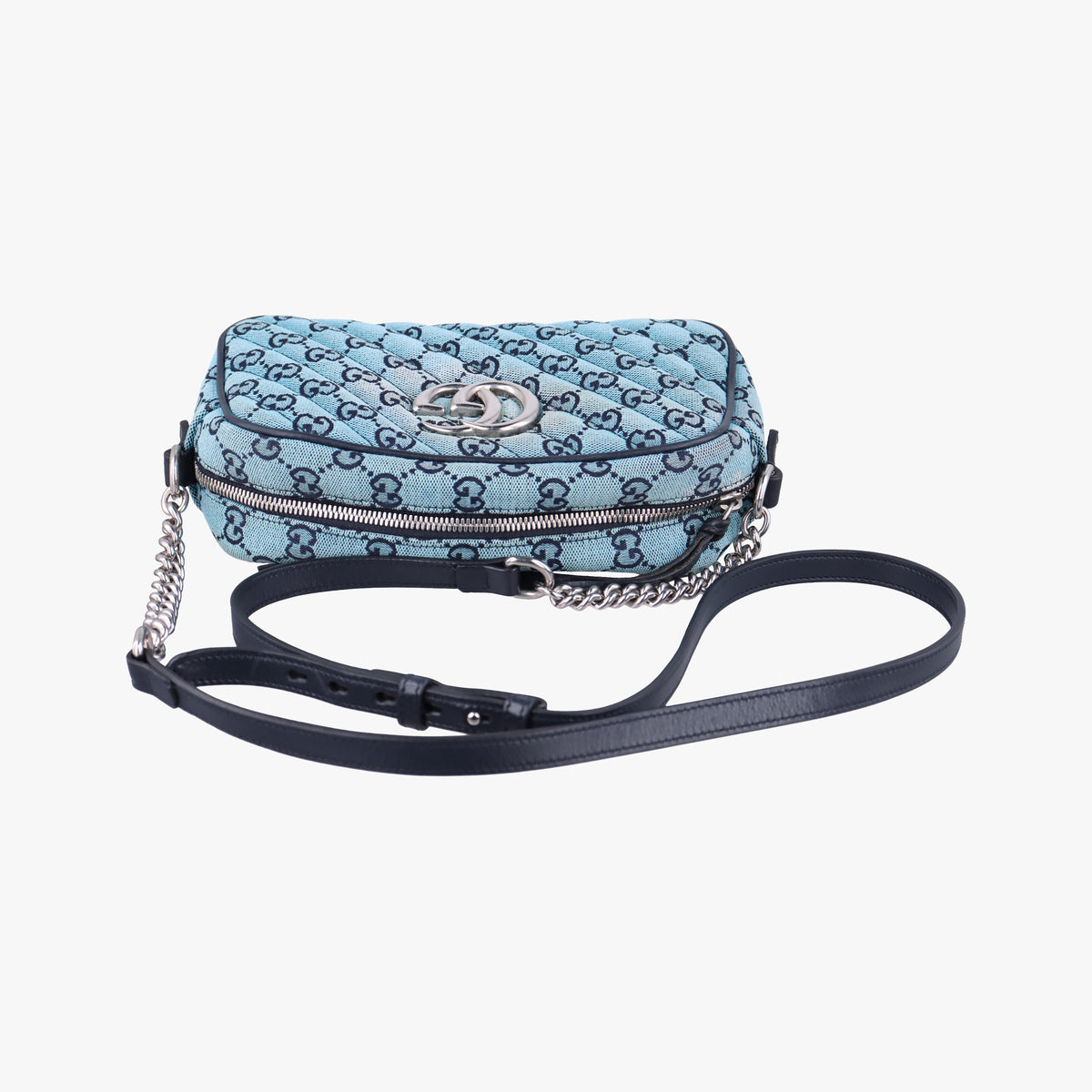 Vintage Gucci GG Marmont Blue canvas 447632 shoulderbag | stylenewstar