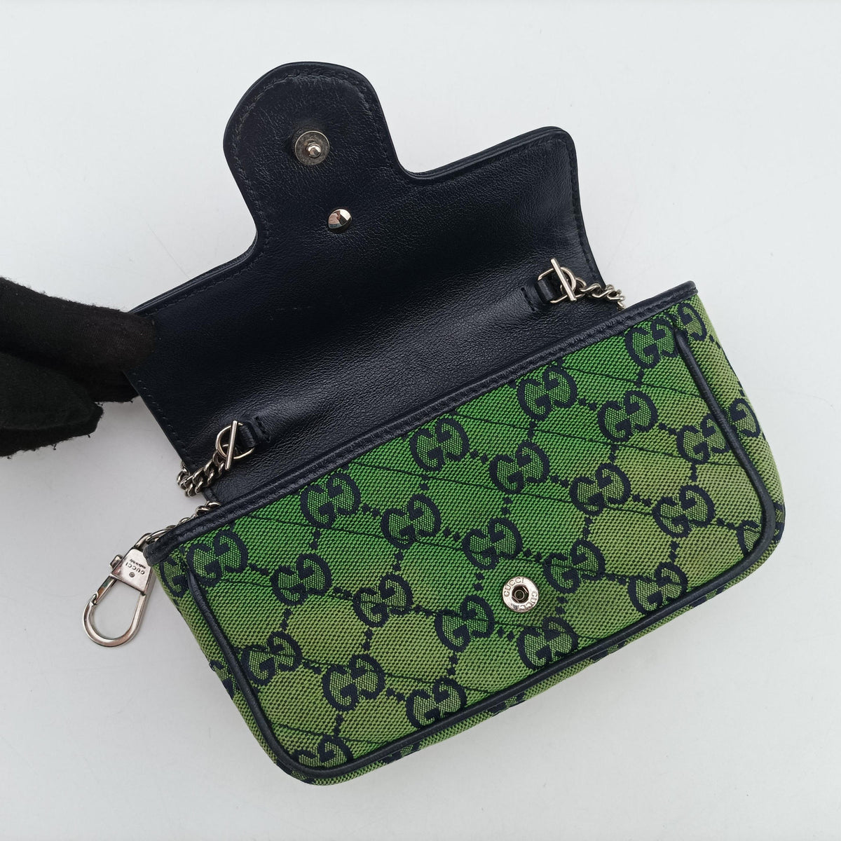 Pre-owned Gucci GG Marmont Green Canvas 476433 shoulderbag | stylenewstar