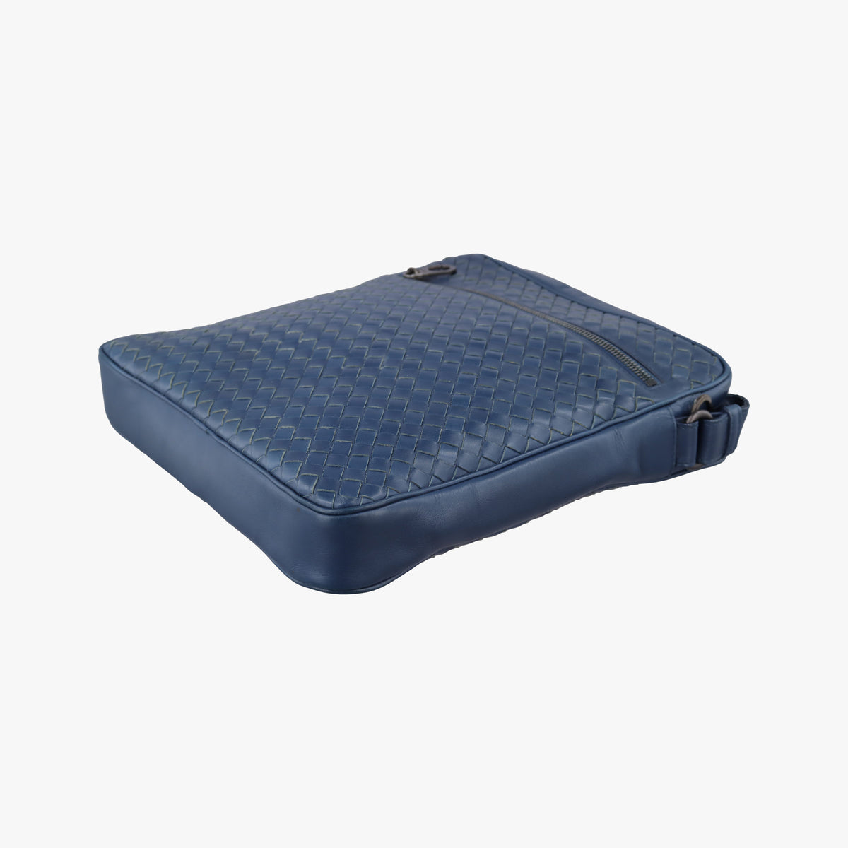 Pre-owned Bottega Veneta Intrecciato Navy lambskin  shoulderbag | stylenewstar