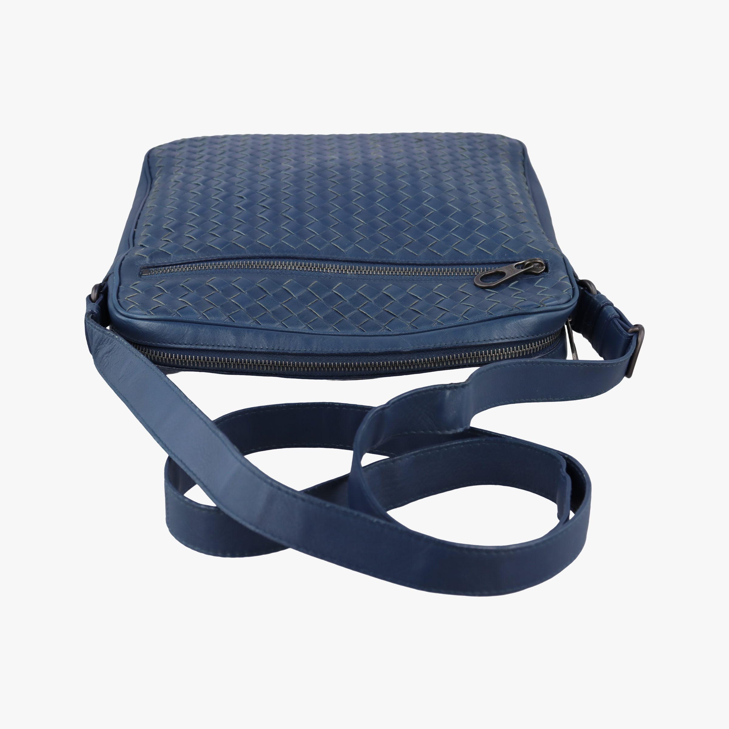 Pre-owned Bottega Veneta Intrecciato Navy lambskin  shoulderbag | stylenewstar