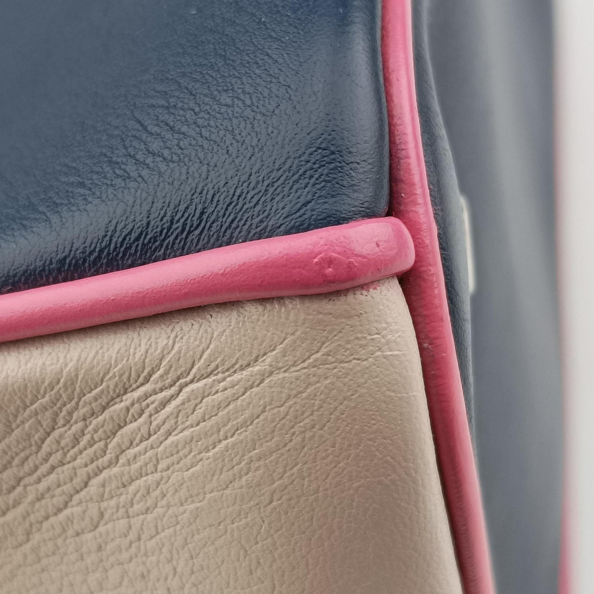 Secondhand Christian Dior Diorissimo Navy×Pink Leather  shoulderbag | stylenewstar