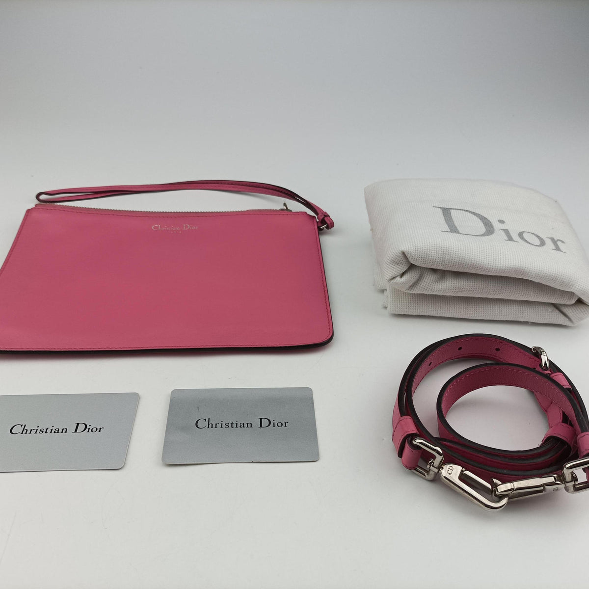 Secondhand Christian Dior Diorissimo Navy×Pink Leather  shoulderbag | stylenewstar