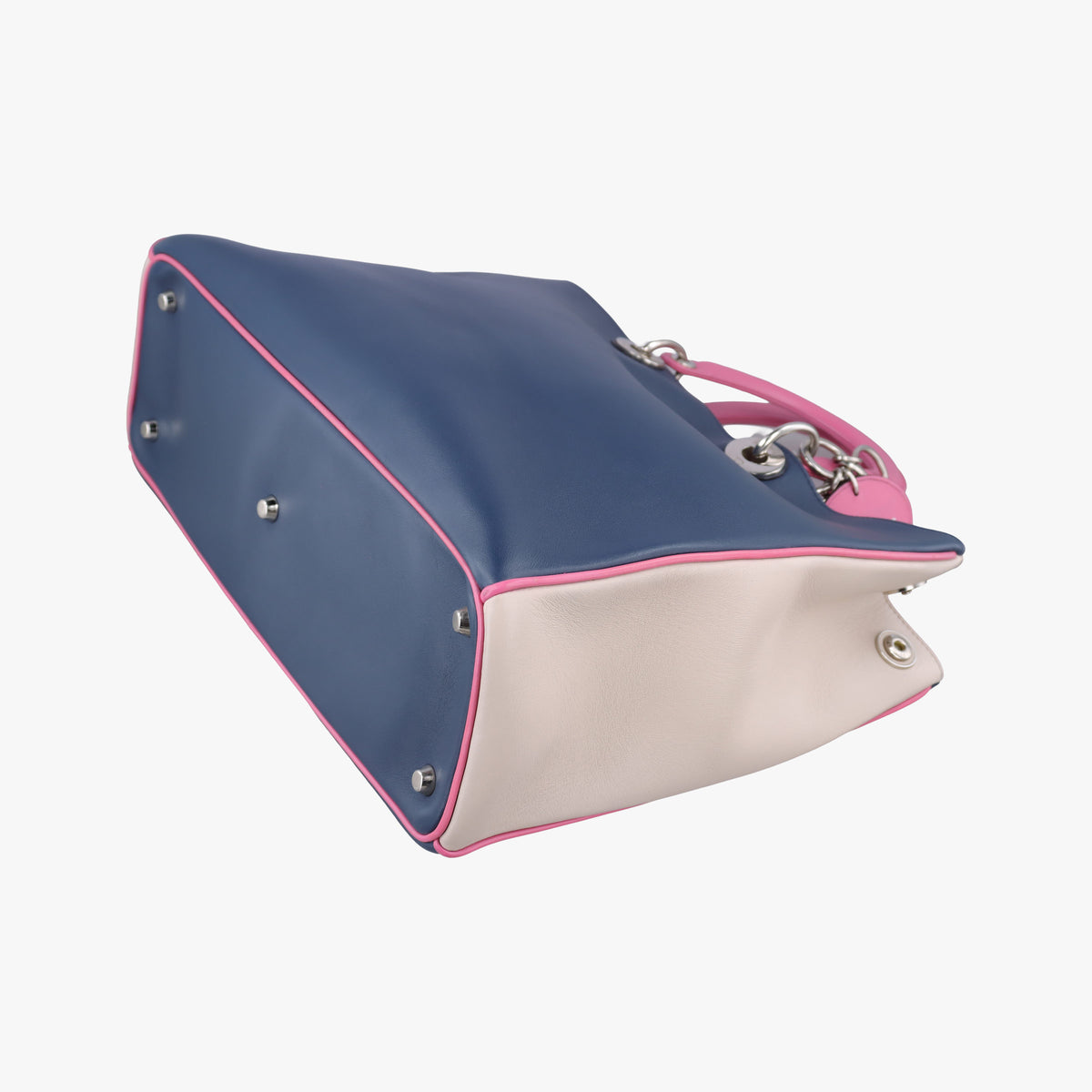 Secondhand Christian Dior Diorissimo Navy×Pink Leather  shoulderbag | stylenewstar