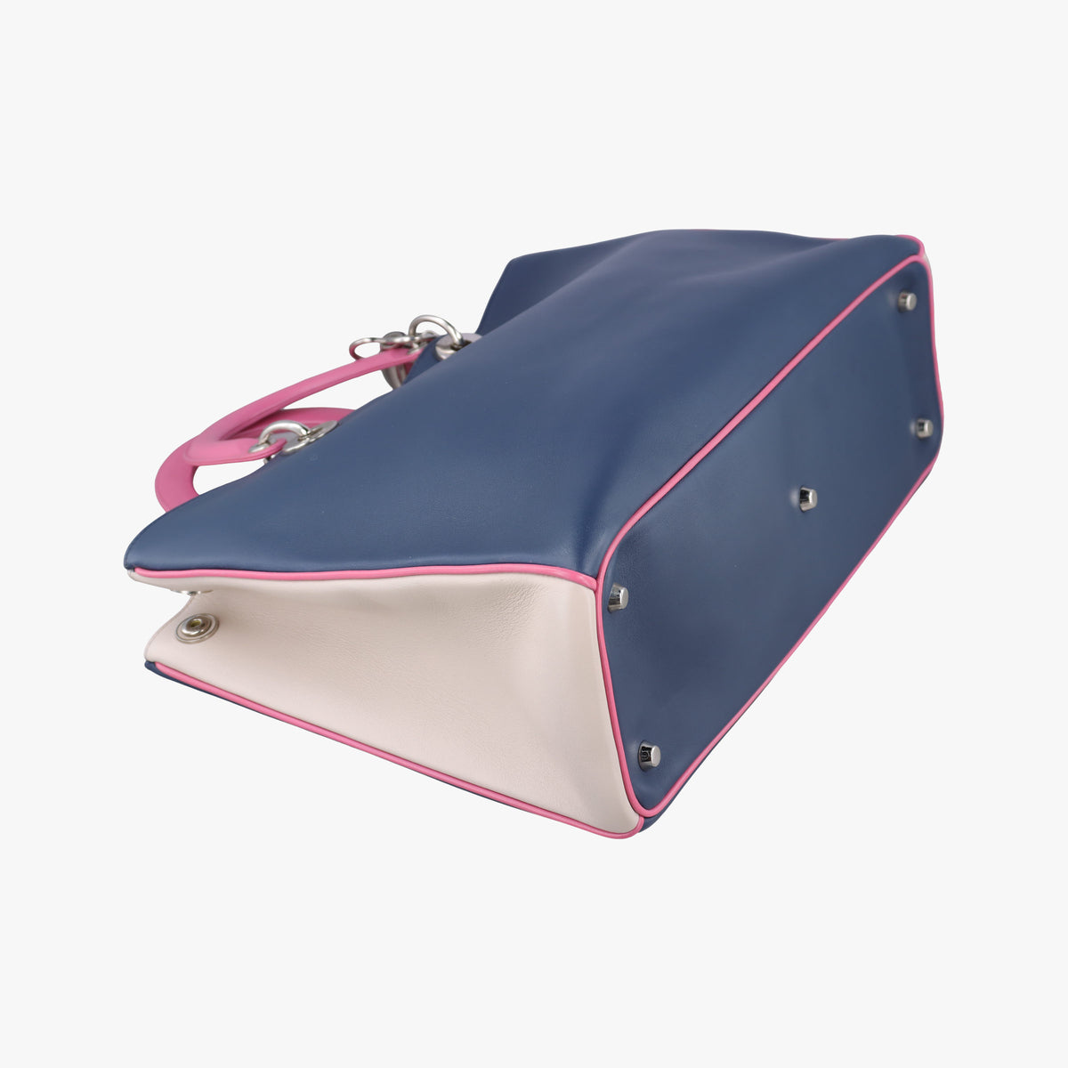 Secondhand Christian Dior Diorissimo Navy×Pink Leather  shoulderbag | stylenewstar