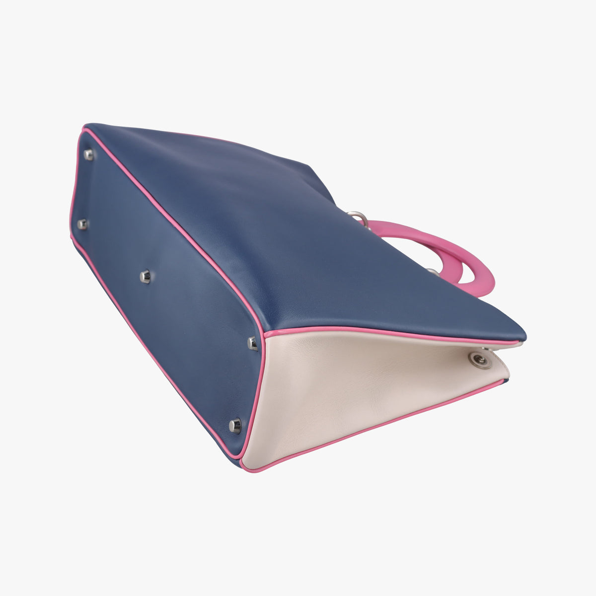 Secondhand Christian Dior Diorissimo Navy×Pink Leather  shoulderbag | stylenewstar