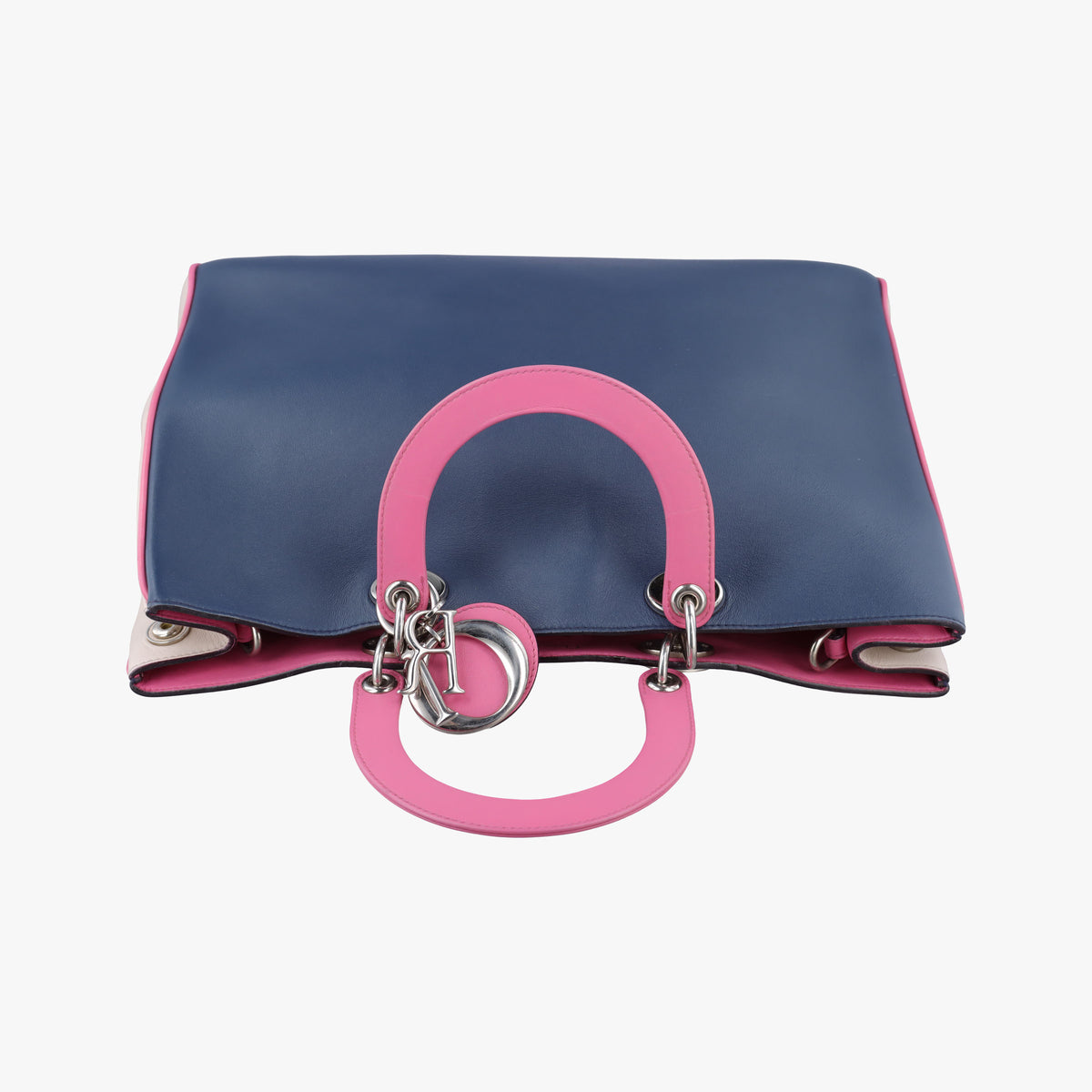 Secondhand Christian Dior Diorissimo Navy×Pink Leather  shoulderbag | stylenewstar