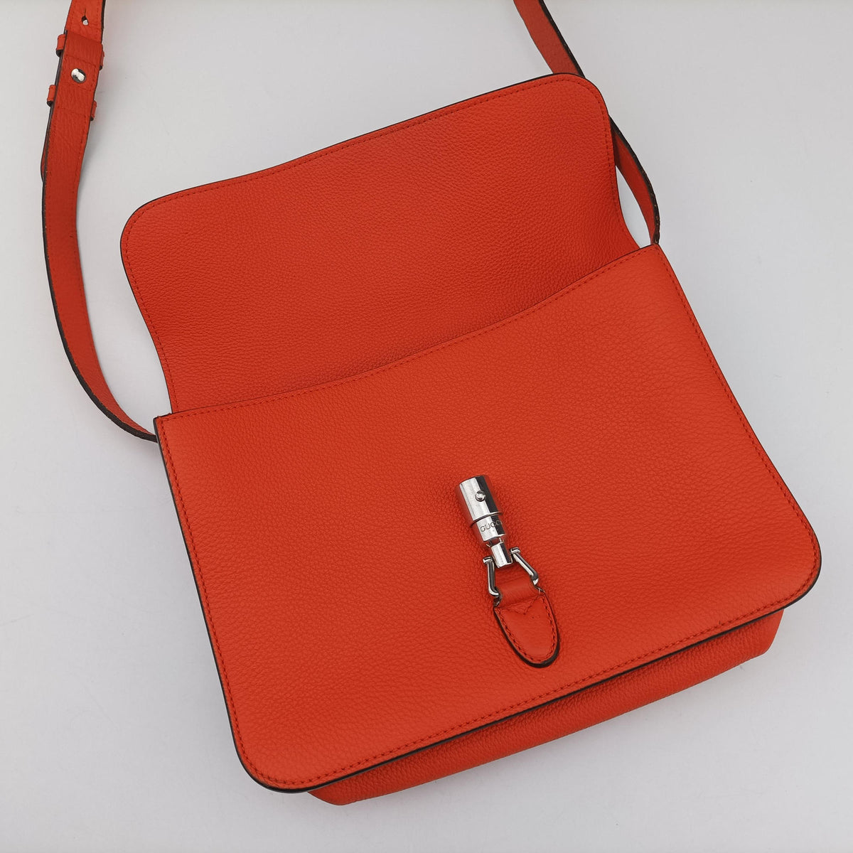 Pre-owned Gucci New Jackie Orange Leather 362971 shoulderbag | stylenewstar
