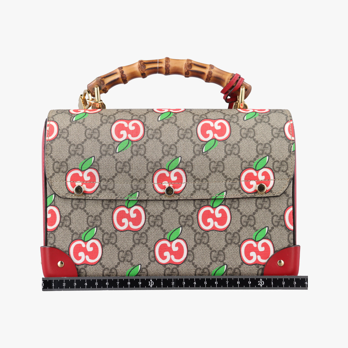 Pre-owned Gucci GG Apple Padlock Bamboo beige×red×multi PVC coated canvas×Leather 603221 shoulderbag | stylenewstar