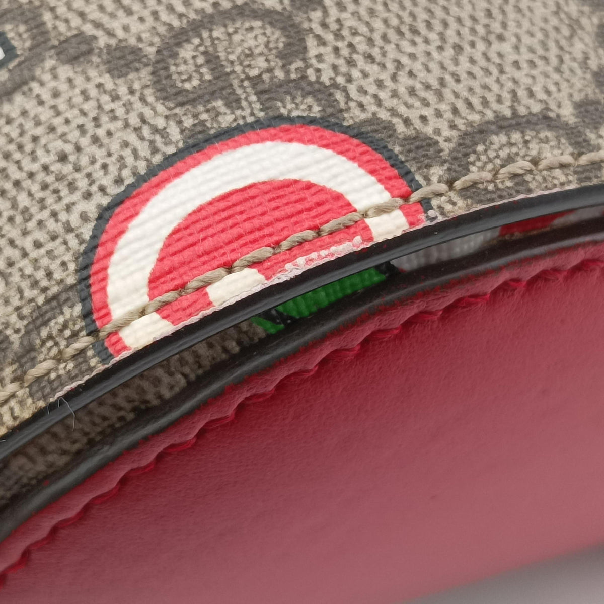Pre-owned Gucci GG Apple Padlock Bamboo beige×red×multi PVC coated canvas×Leather 603221 shoulderbag | stylenewstar