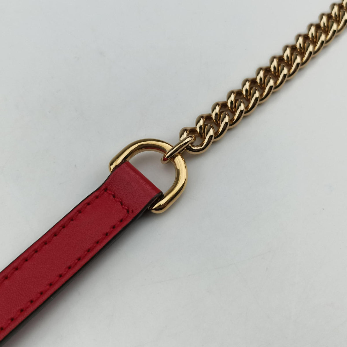 Pre-owned Gucci GG Apple Padlock Bamboo beige×red×multi PVC coated canvas×Leather 603221 shoulderbag | stylenewstar