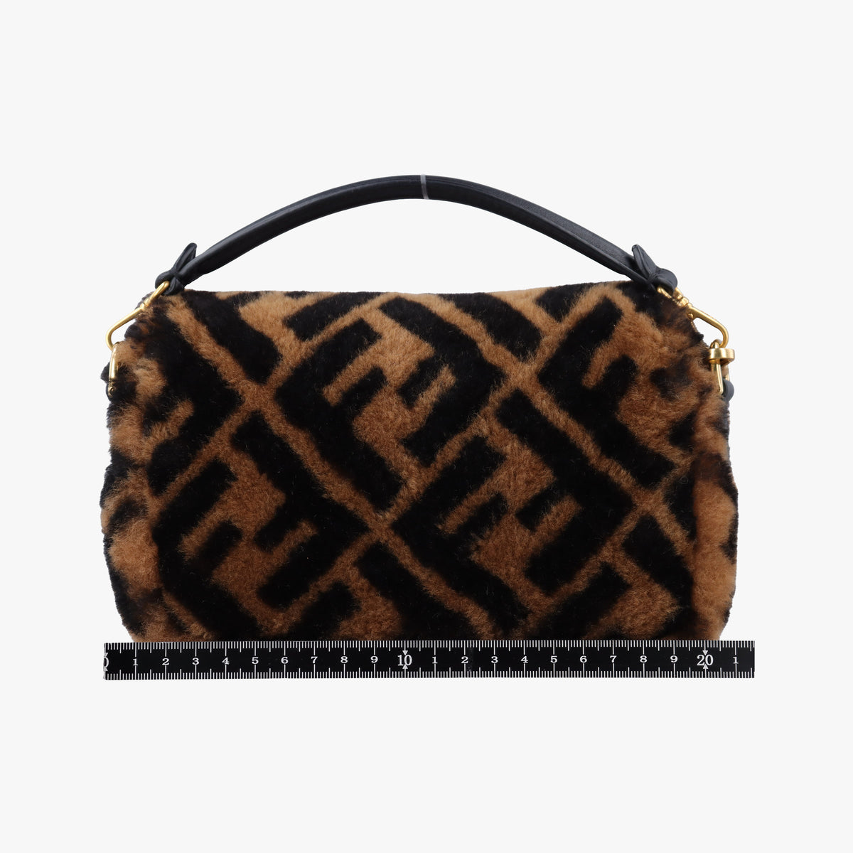 Pre-owned Fendi BAGUETTE Brown×Black fur 8BS017 shoulderbag | stylenewstar