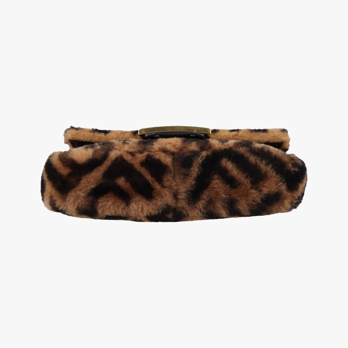 Pre-owned Fendi BAGUETTE Brown×Black fur 8BS017 shoulderbag | stylenewstar