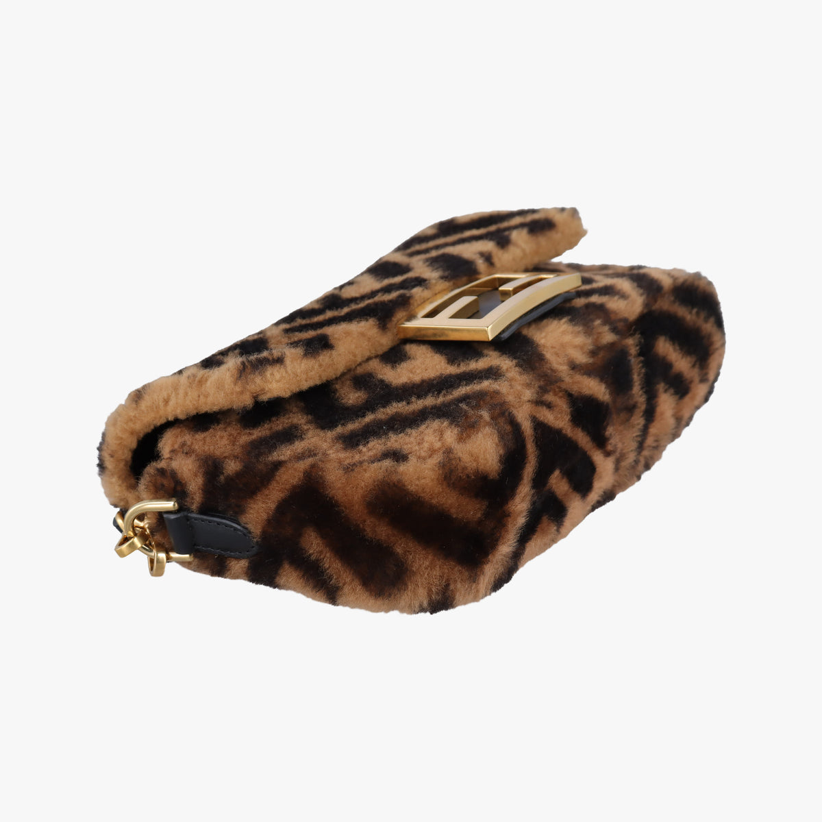 Pre-owned Fendi BAGUETTE Brown×Black fur 8BS017 shoulderbag | stylenewstar