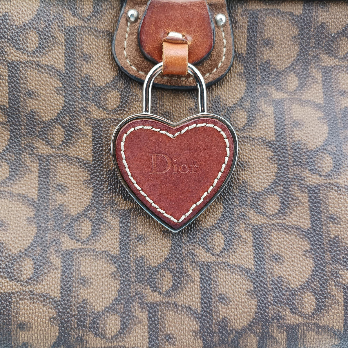 Vintage Christian Dior Trotter Romantic Brown PVC coated canvas×Leather  shoulderbag | stylenewstar
