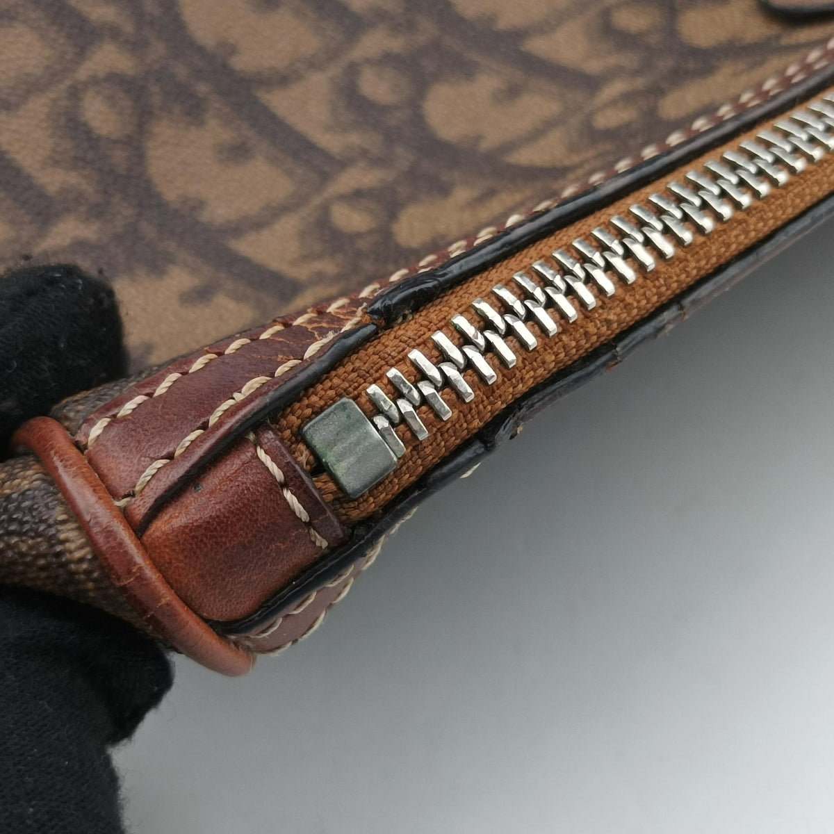 Vintage Christian Dior Trotter Romantic Brown PVC coated canvas×Leather  shoulderbag | stylenewstar