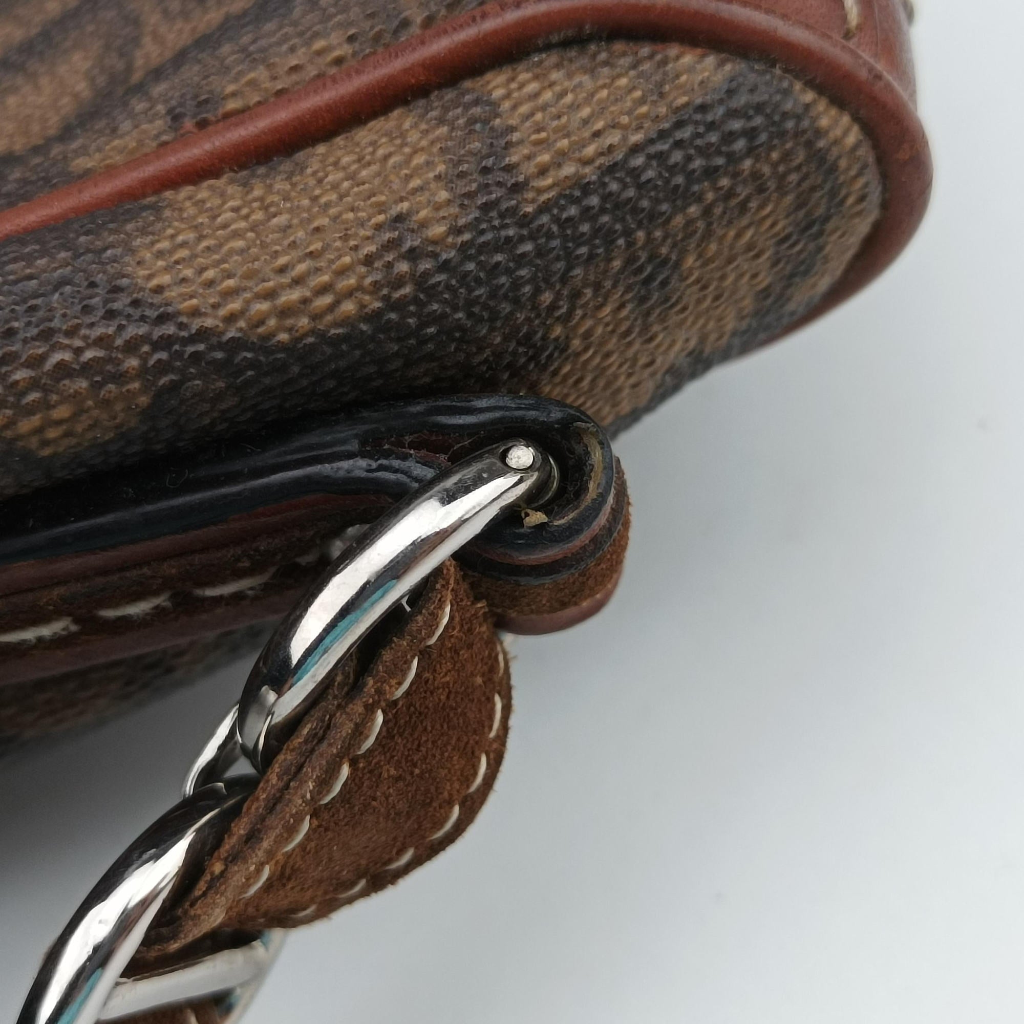 Vintage Christian Dior Trotter Romantic Brown PVC coated canvas×Leather  shoulderbag | stylenewstar
