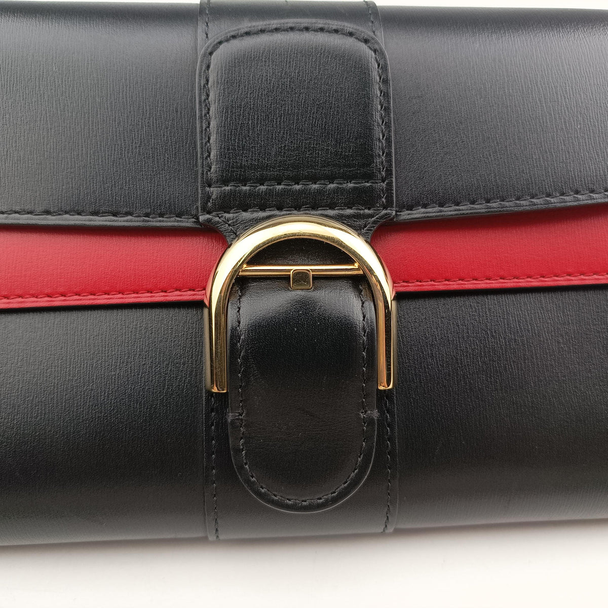 Pre-owned Delvaux Brillant chain BLack × Red leather  shoulderbag | stylenewstar