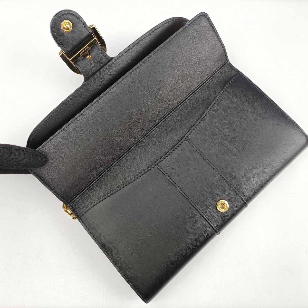 Pre-owned Delvaux Brillant chain BLack × Red leather  shoulderbag | stylenewstar