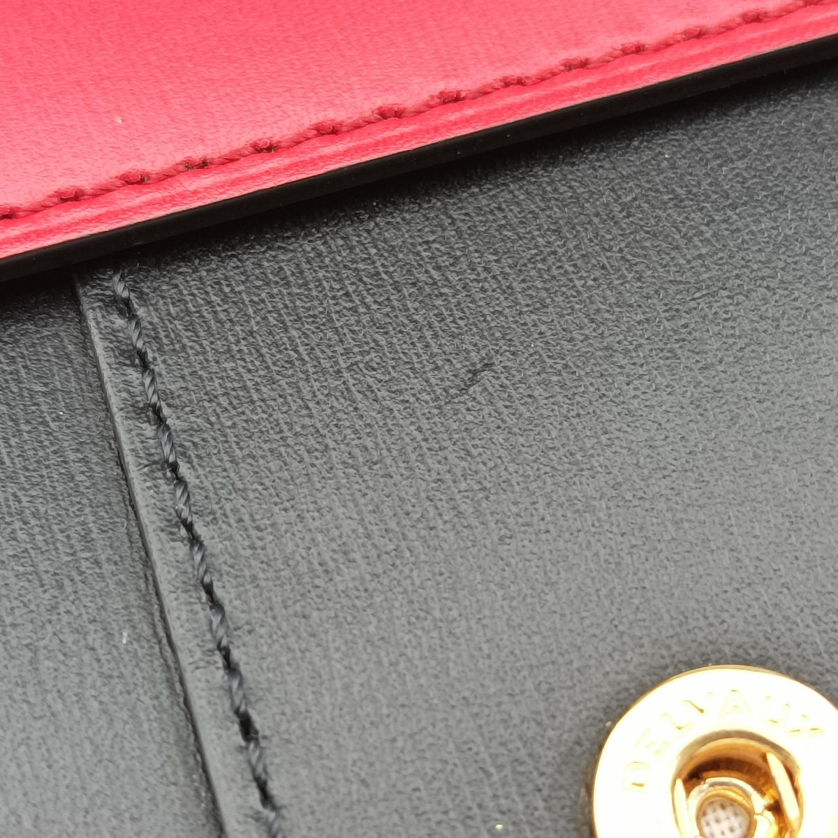 Pre-owned Delvaux Brillant chain BLack × Red leather  shoulderbag | stylenewstar