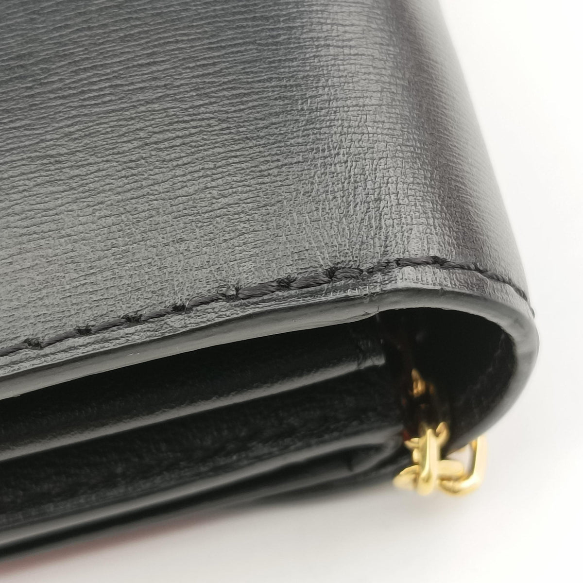 Pre-owned Delvaux Brillant chain BLack × Red leather  shoulderbag | stylenewstar