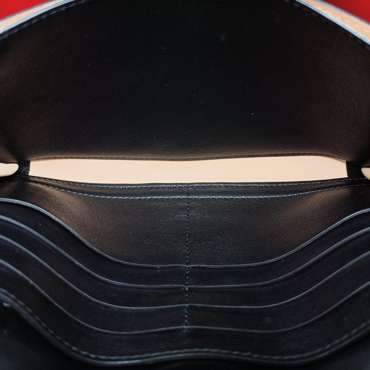 Pre-owned Delvaux Brillant chain BLack × Red leather  shoulderbag | stylenewstar