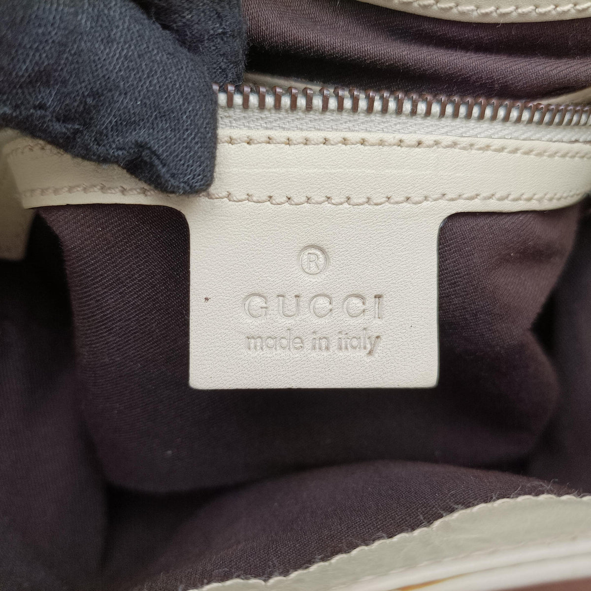 Pre-owned Gucci Piston Lock Jackie Hobo White Leather×canvas 120885 shoulderbag | stylenewstar