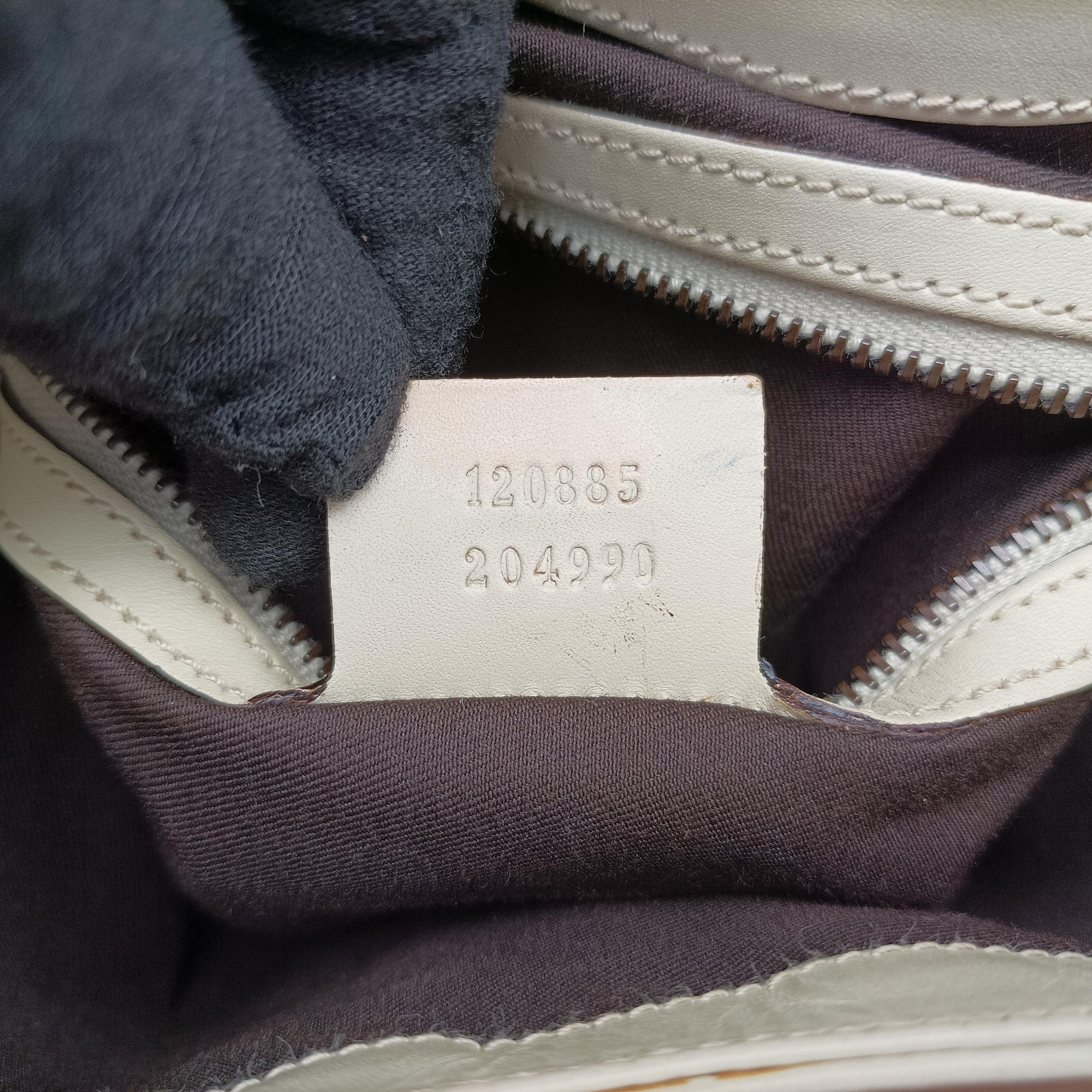 Pre-owned Gucci Piston Lock Jackie Hobo White Leather×canvas 120885 shoulderbag | stylenewstar