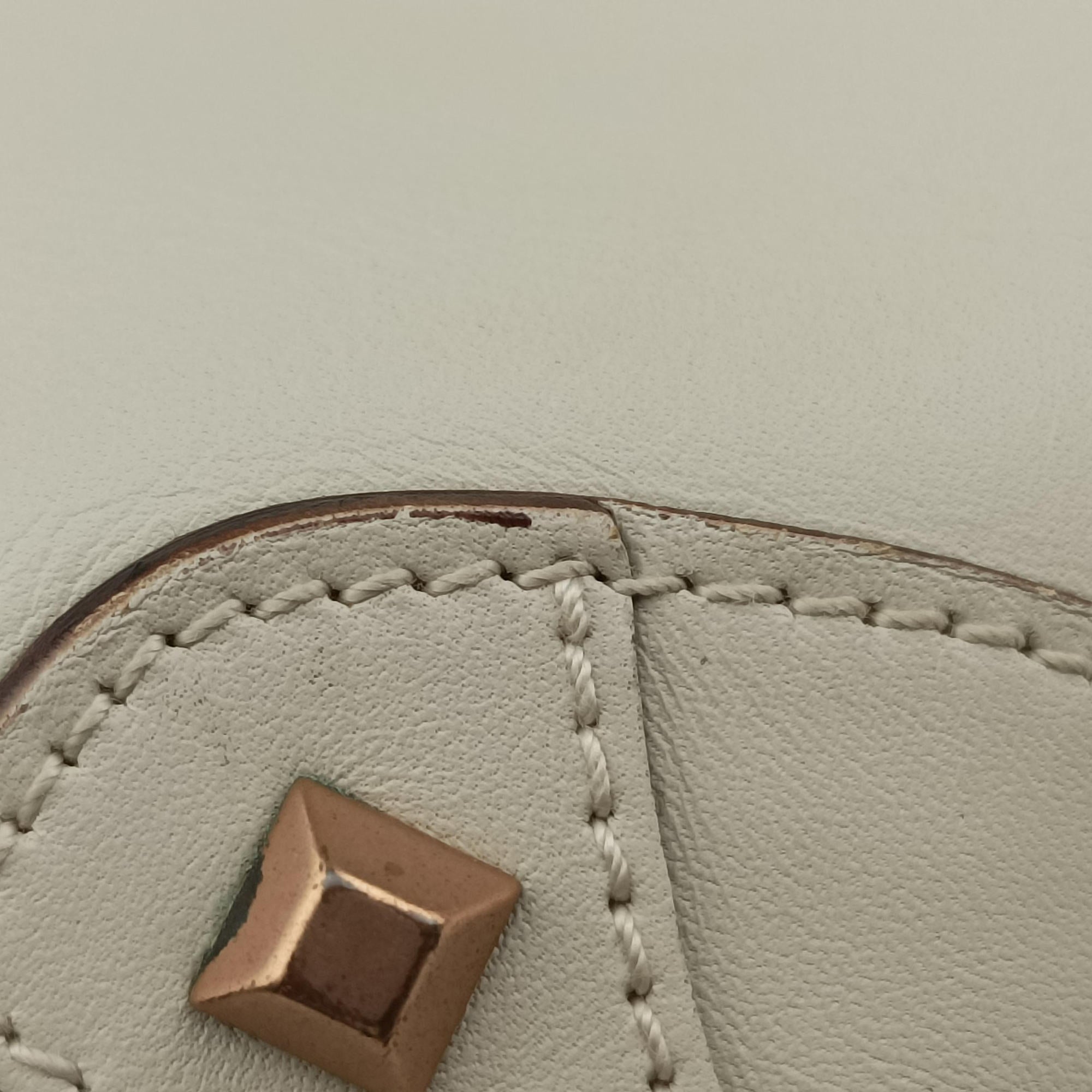 Pre-owned Gucci Piston Lock Jackie Hobo White Leather×canvas 120885 shoulderbag | stylenewstar