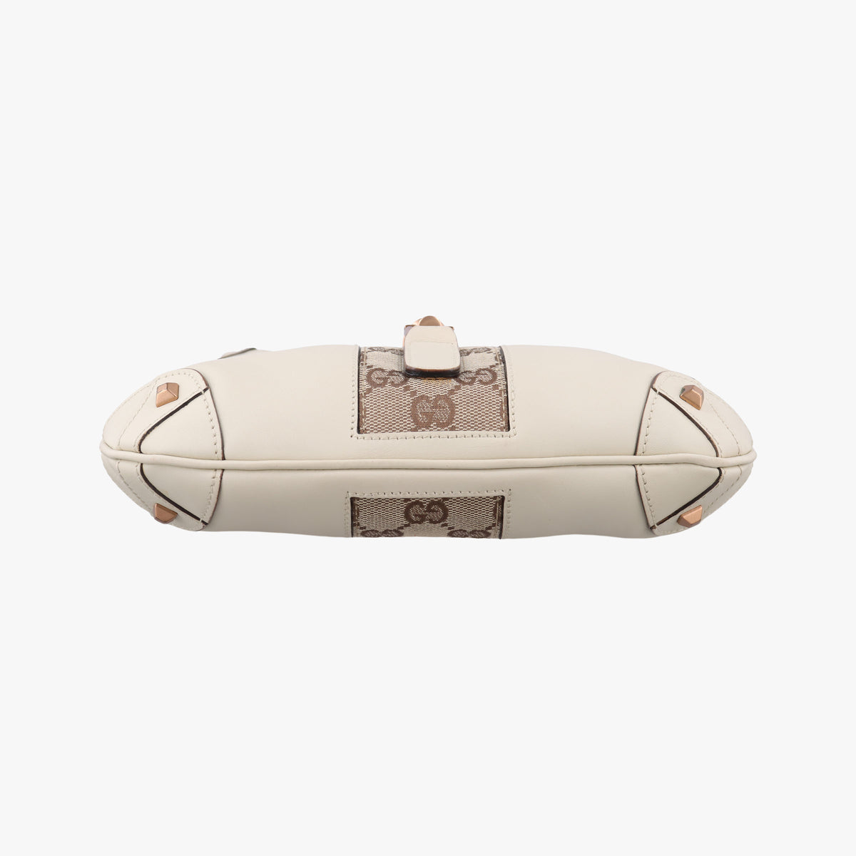 Pre-owned Gucci Piston Lock Jackie Hobo White Leather×canvas 120885 shoulderbag | stylenewstar