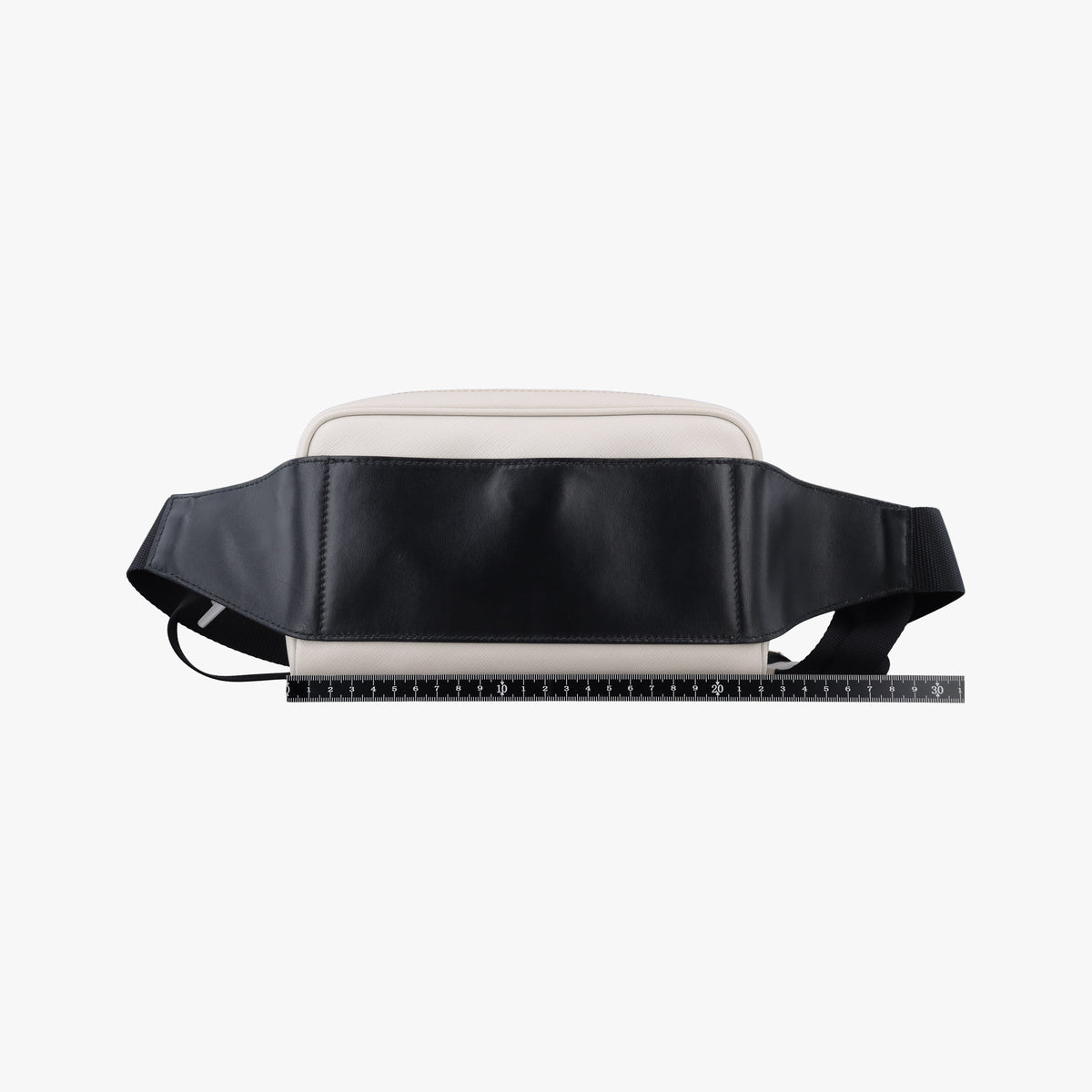 Pre-owned Prada Triangle Logo White Saffiano Leather 2VL012 bum bag/waist bag | stylenewstar