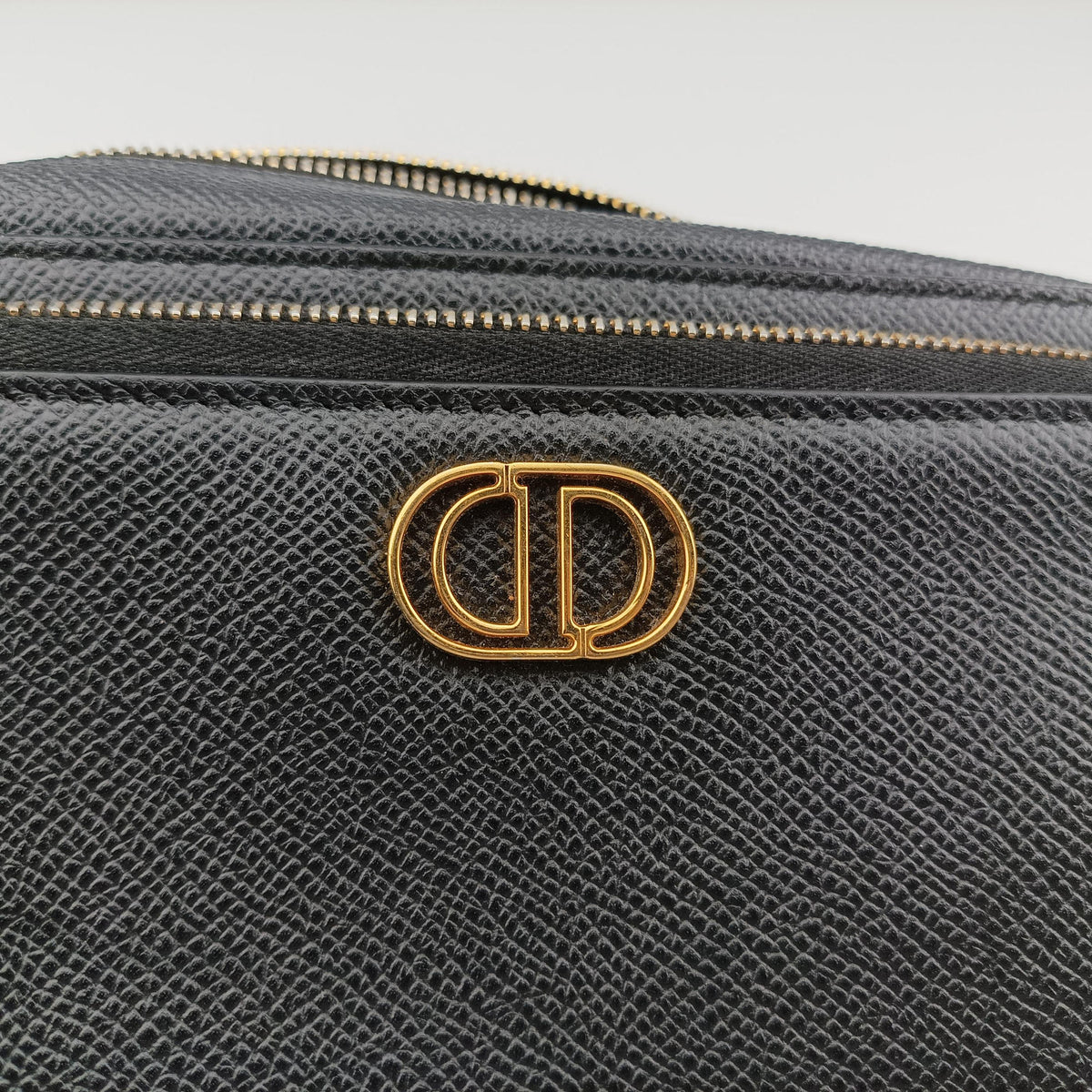 Pre-owned Christian Dior Caro Double Pouch Black Leather  shoulderbag | stylenewstar