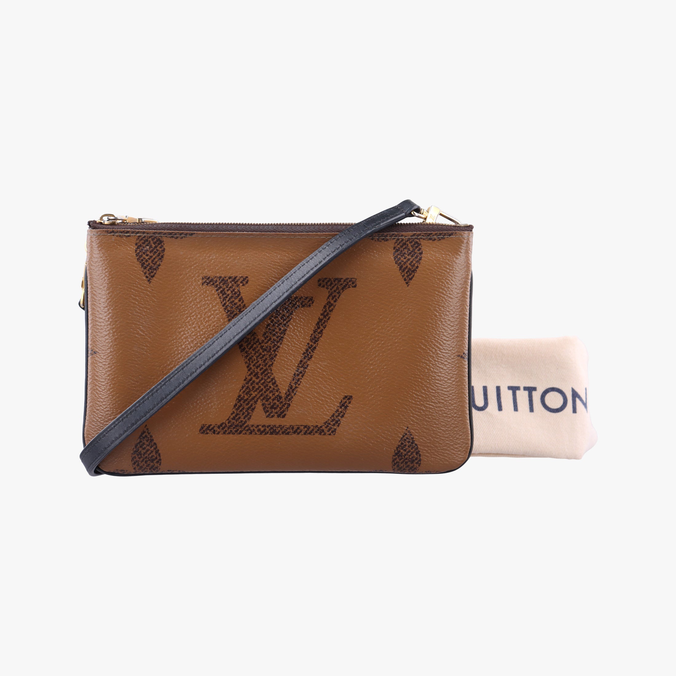 Pre-owned Louis Vuitton Pochette Double Zip Brown Monogram Giant M69203 shoulderbag | stylenewstar
