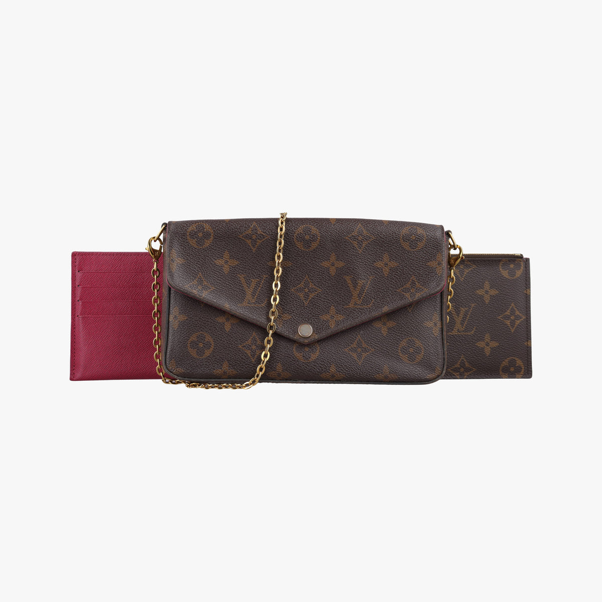 Pre-owned Louis Vuitton Pochette Felicie Brown Monogram Canvas M61276 shoulderbag | stylenewstar