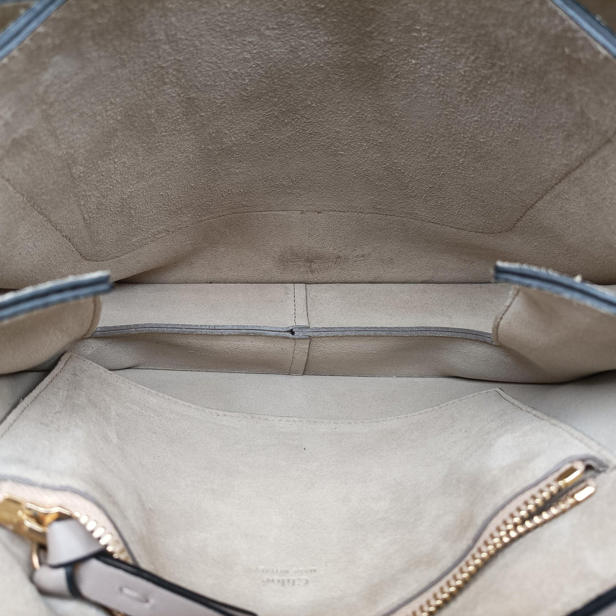 Pre-owned Chloe FAYE Grey×Multi Suede × leather  shoulderbag | stylenewstar