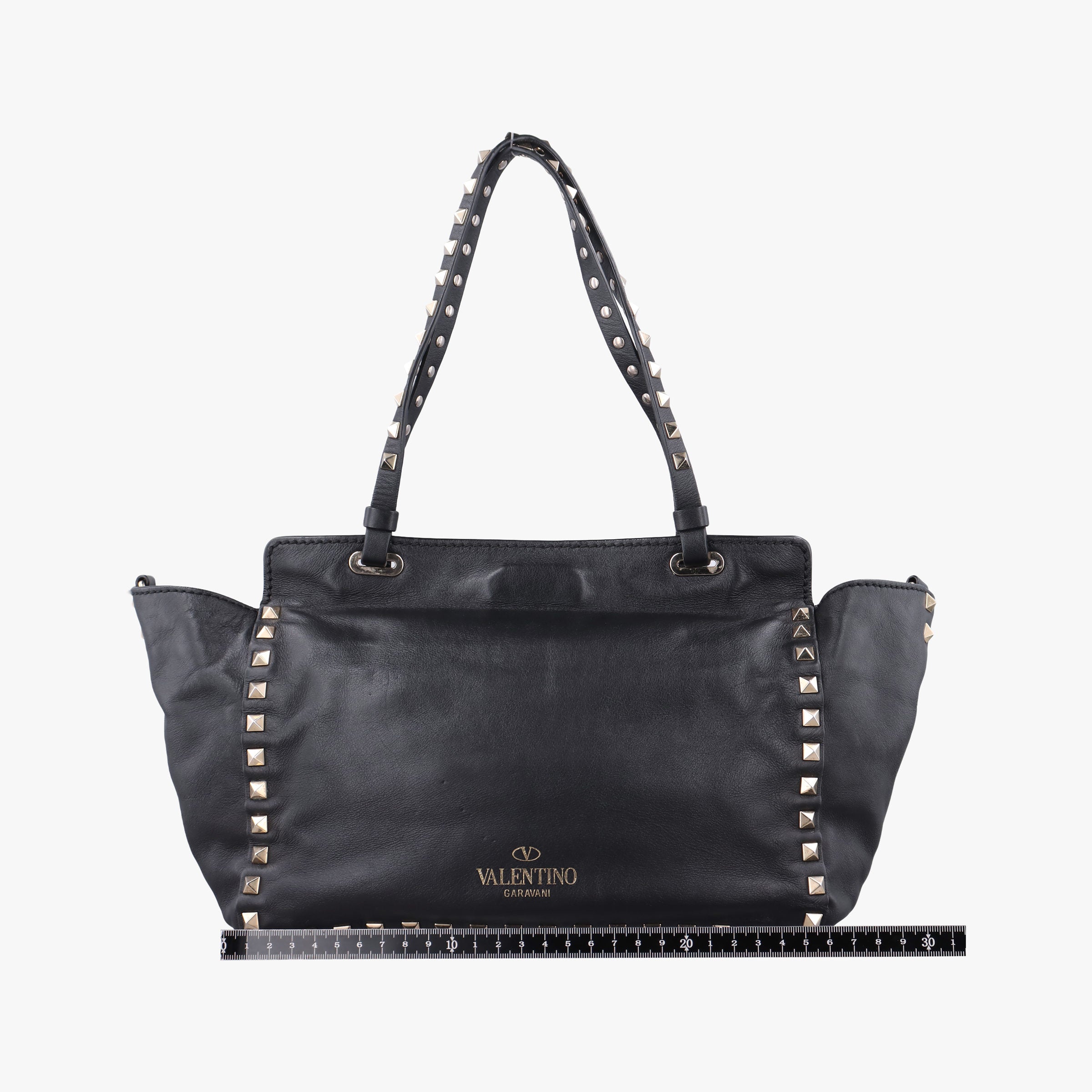 Pre-owned Valentino Rockstud Black Leather  shoulderbag | stylenewstar