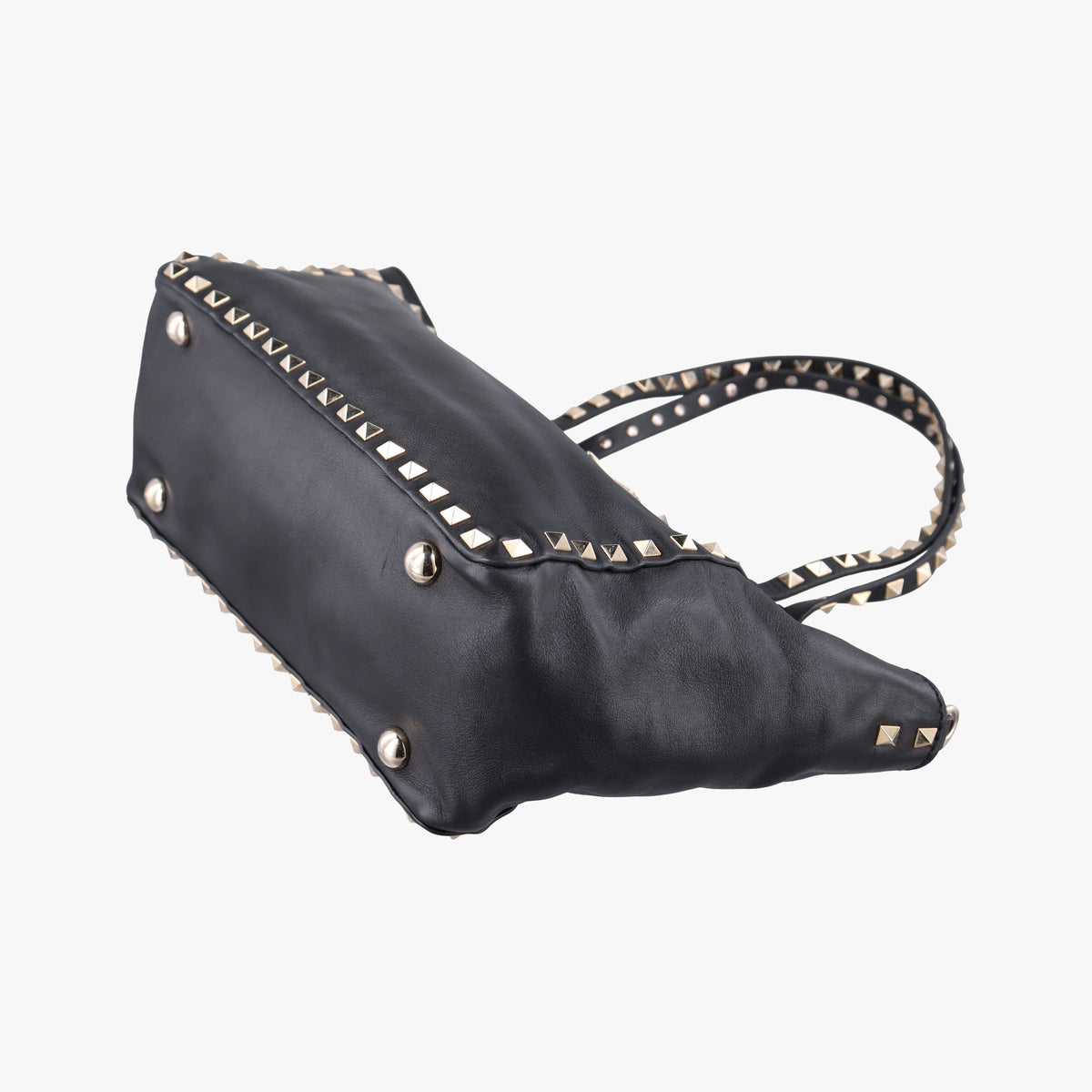 Pre-owned Valentino Rockstud Black Leather  shoulderbag | stylenewstar