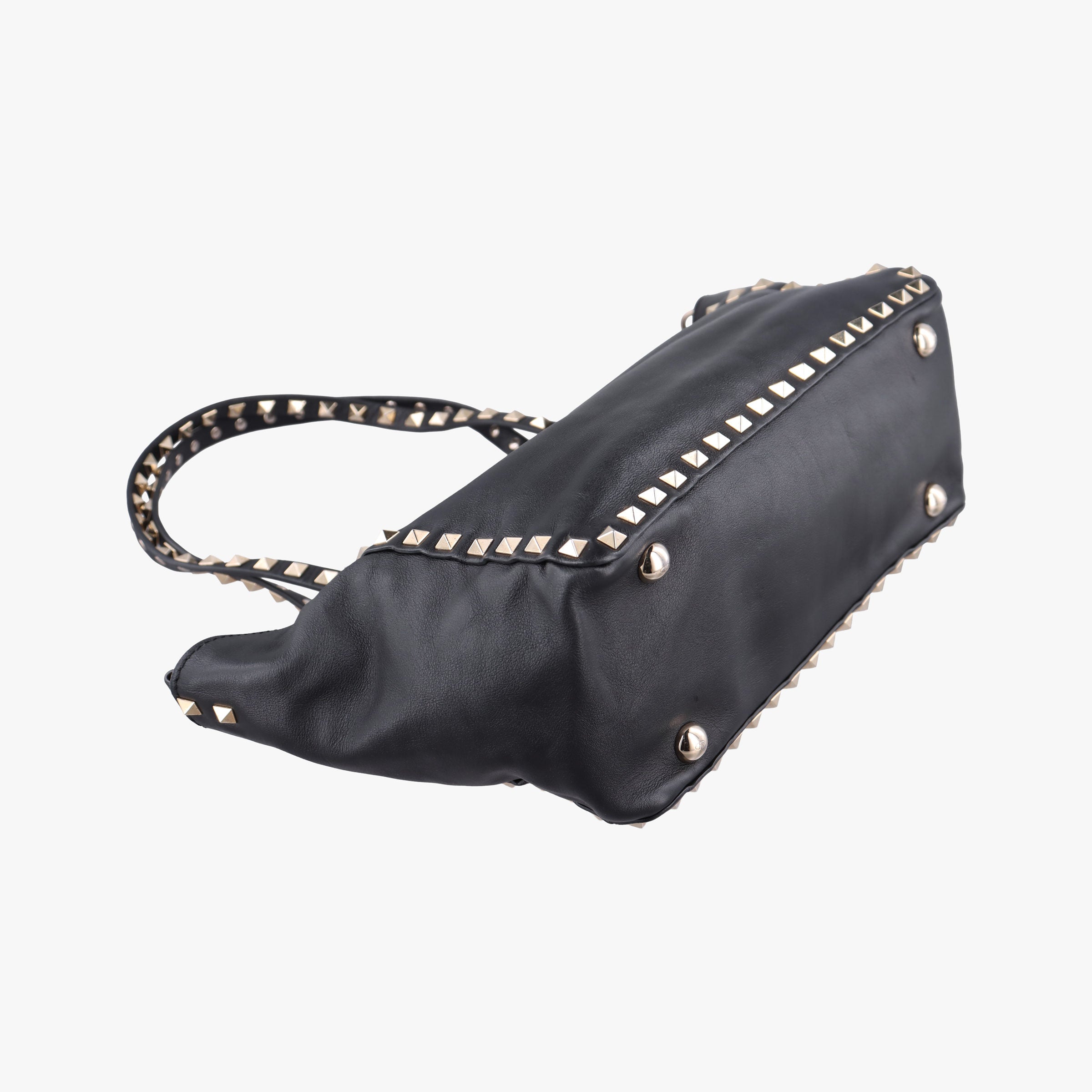 Pre-owned Valentino Rockstud Black Leather  shoulderbag | stylenewstar