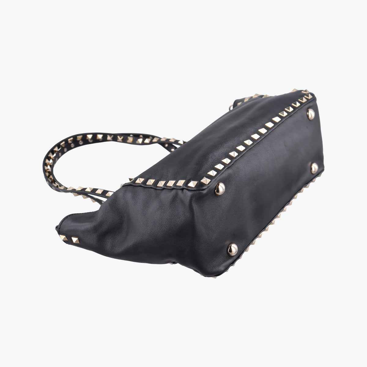 Pre-owned Valentino Rockstud Black Leather  shoulderbag | stylenewstar