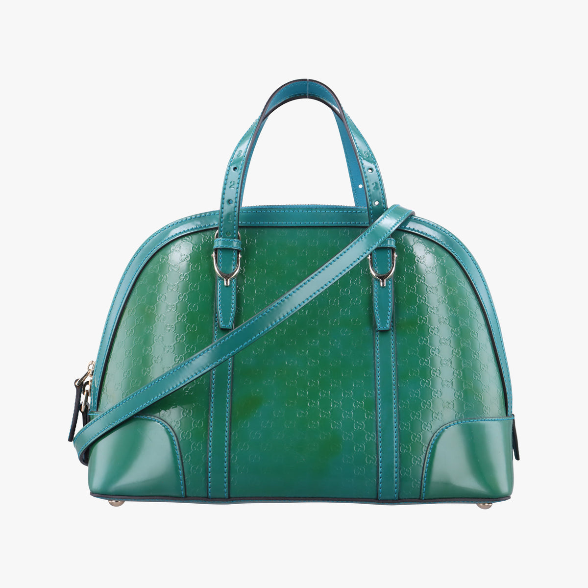 Pre-owned Gucci Microguccissima Green Patent Leather 309617 shoulderbag | stylenewstar
