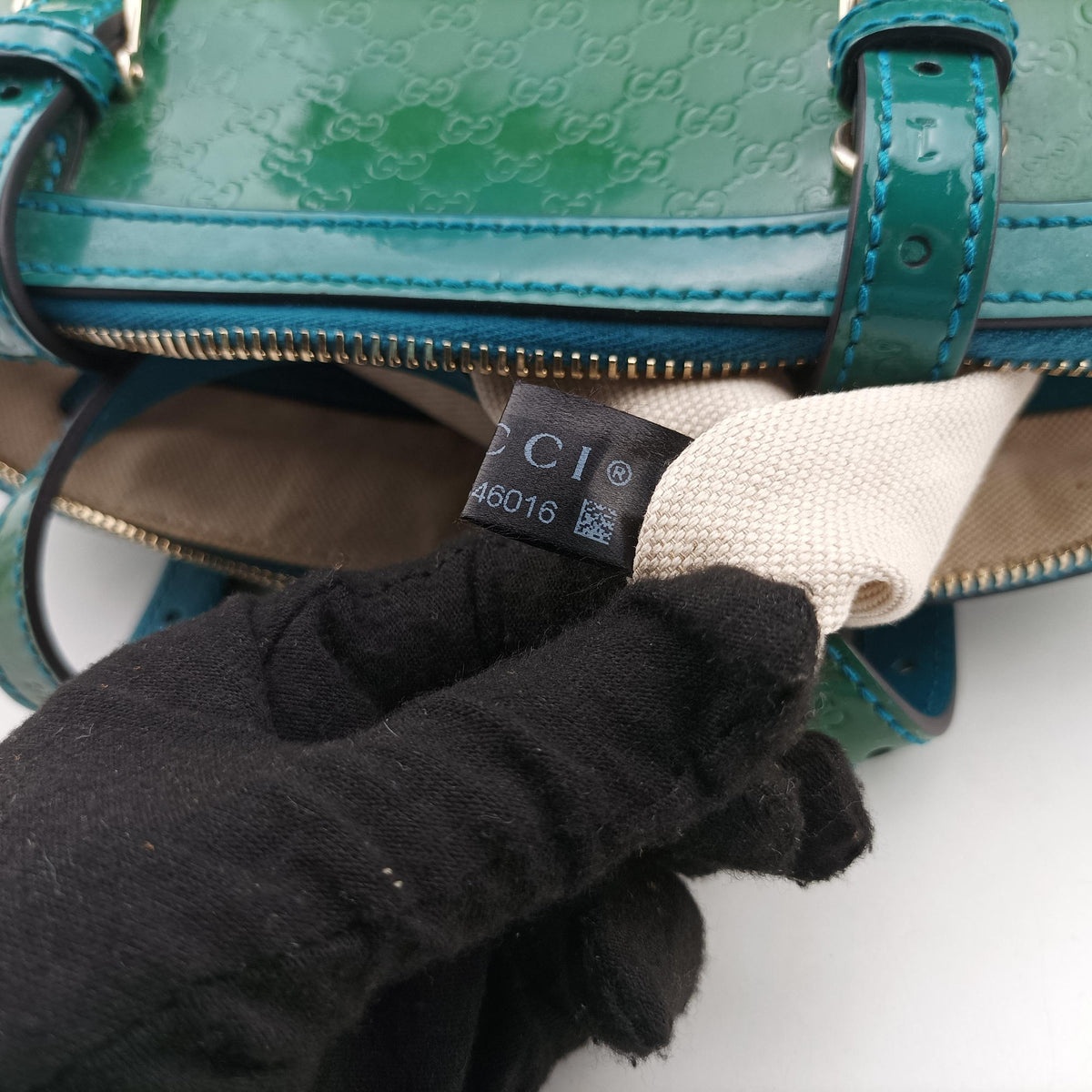 Pre-owned Gucci Microguccissima Green Patent Leather 309617 shoulderbag | stylenewstar
