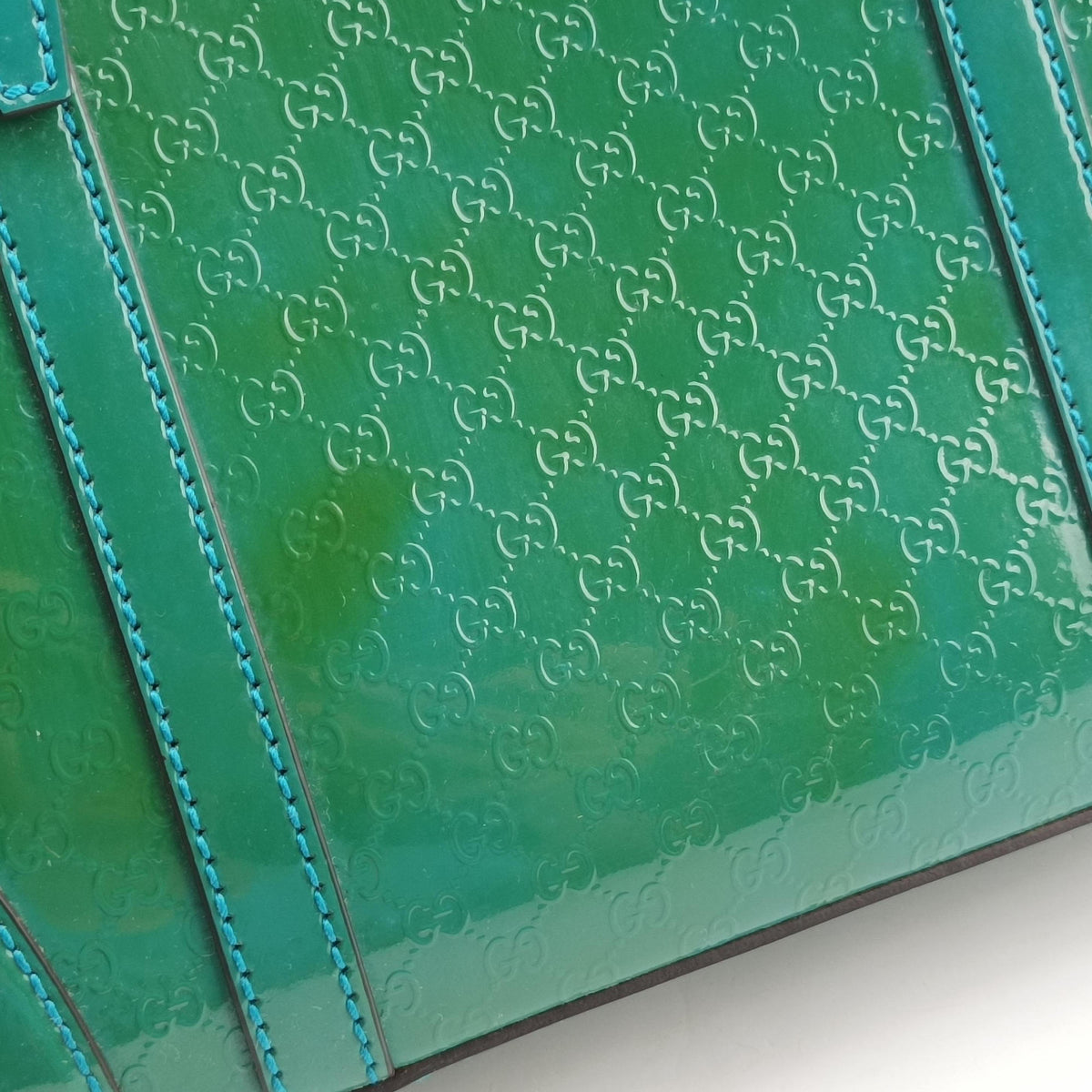 Pre-owned Gucci Microguccissima Green Patent Leather 309617 shoulderbag | stylenewstar