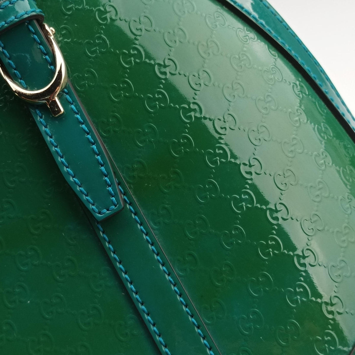 Pre-owned Gucci Microguccissima Green Patent Leather 309617 shoulderbag | stylenewstar