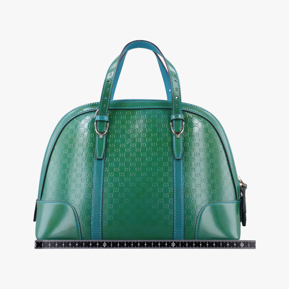 Pre-owned Gucci Microguccissima Green Patent Leather 309617 shoulderbag | stylenewstar