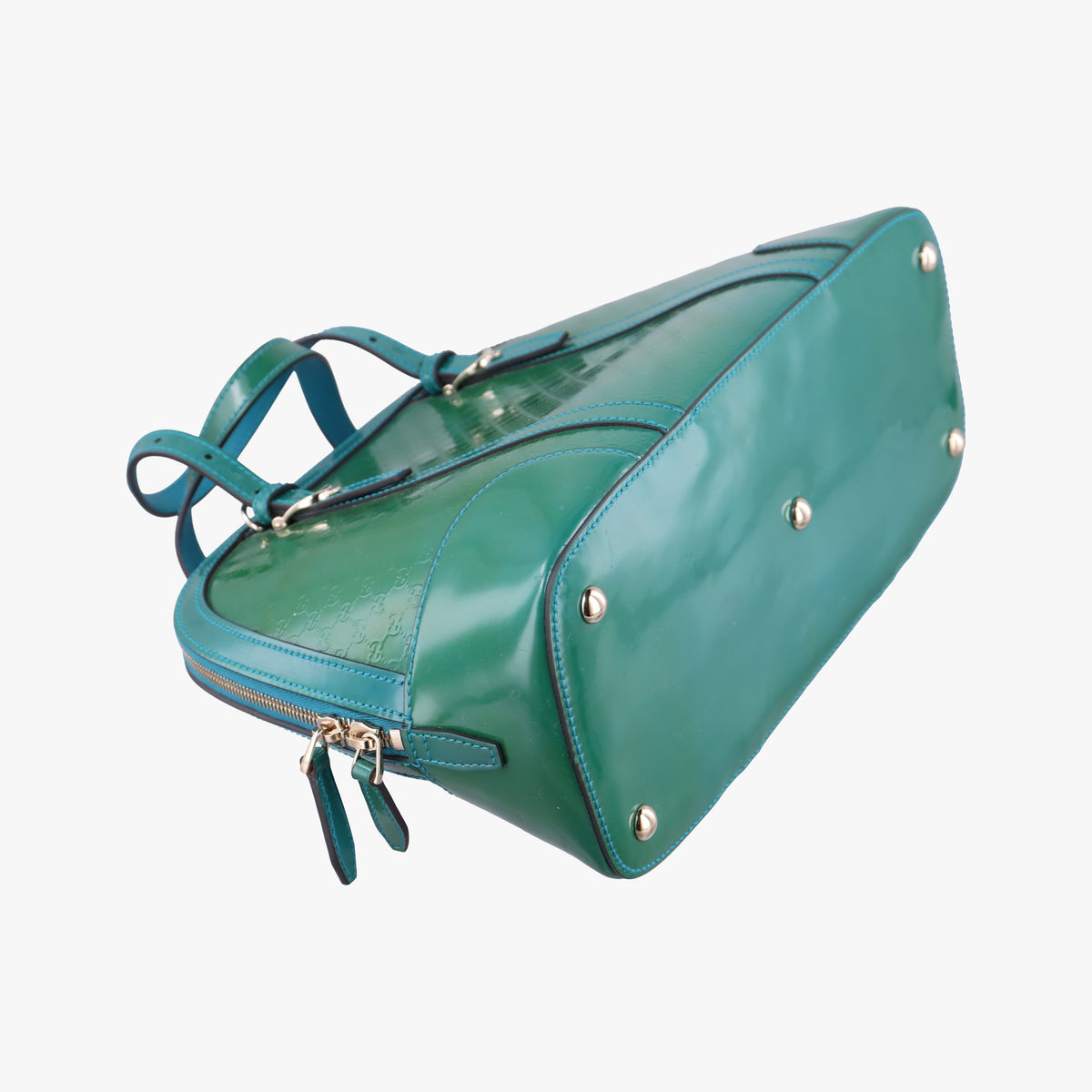 Pre-owned Gucci Microguccissima Green Patent Leather 309617 shoulderbag | stylenewstar