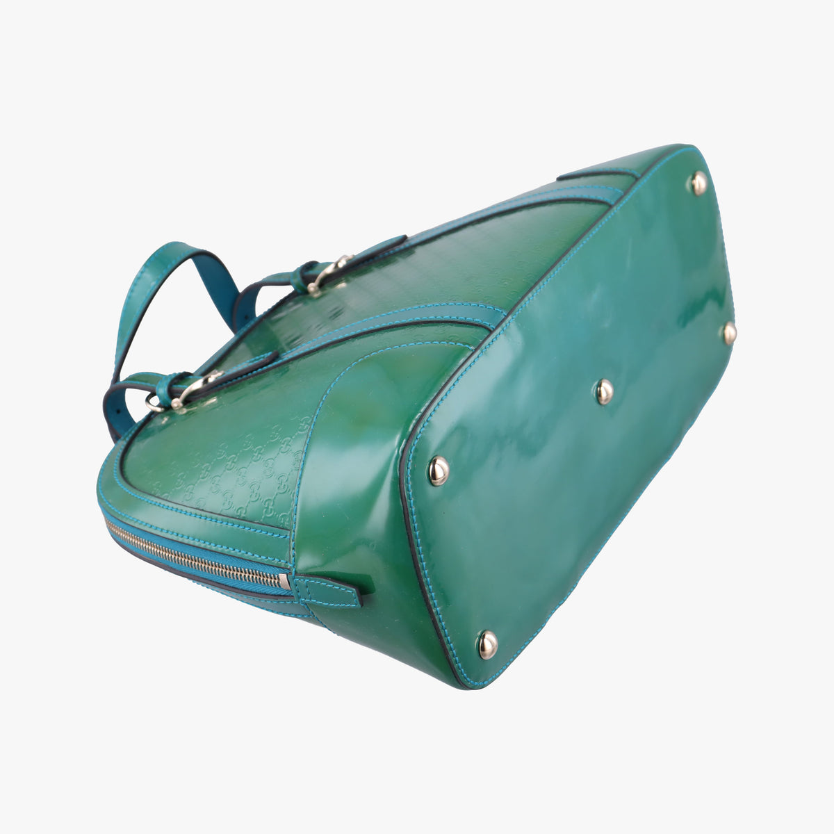 Pre-owned Gucci Microguccissima Green Patent Leather 309617 shoulderbag | stylenewstar