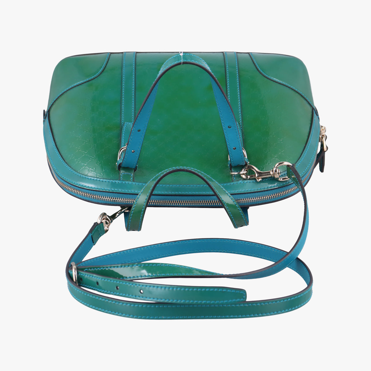 Pre-owned Gucci Microguccissima Green Patent Leather 309617 shoulderbag | stylenewstar