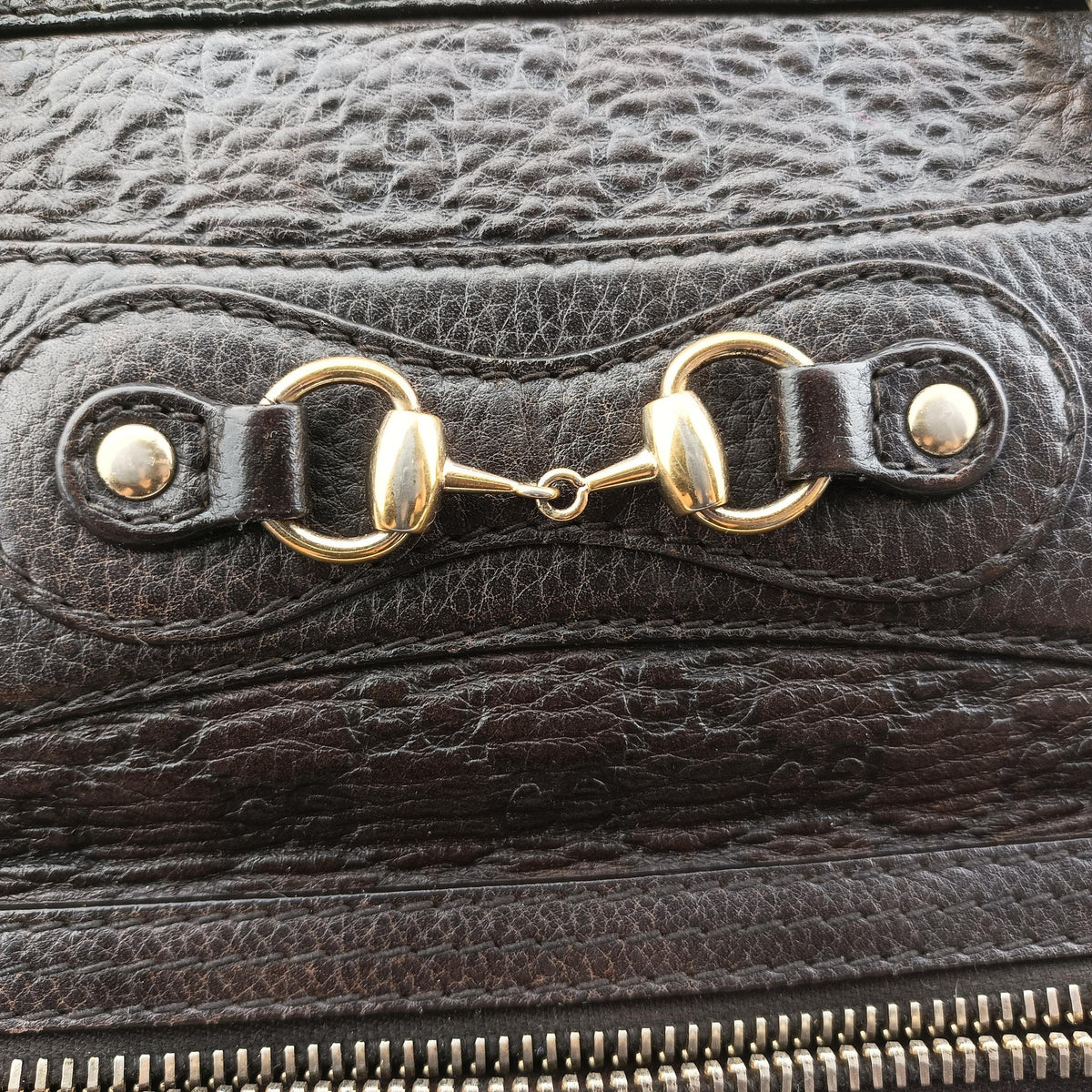 Pre-owned Gucci Guccissima Horsebit Brown leather 247283 handbag | stylenewstar